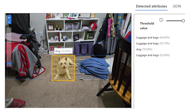 Azure Computer Vision's pre-trained model recognizing objects in an image