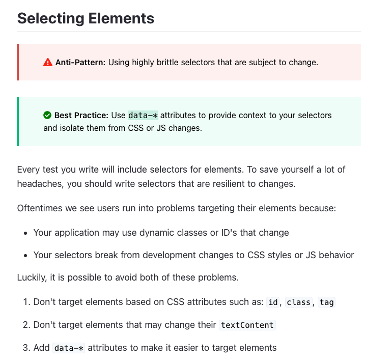 Best Practices for Selecting Elements